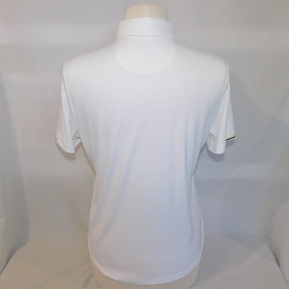 Greg Norman Play Dry  Womens M White with Yellow Black Detail Golf Polo Shirt - Picture 10 of 11